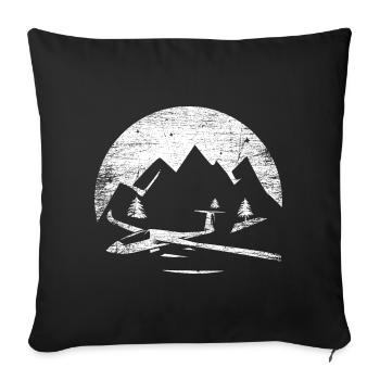 Gliding Pilot Glider - Sofa pillowcase 17,3'' x 17,3'' (45 x 45 cm) - black - Front