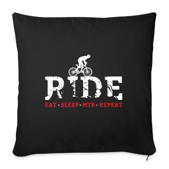 Mountain bike MTB retro mountain bike - Sofa pillowcase 17,3'' x 17,3'' (45 x 45 cm) - black - Front