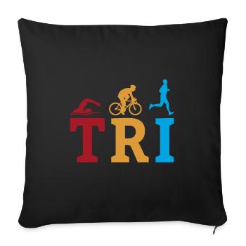 TRI Triathlete Triathlon - Sofa pillowcase 17,3'' x 17,3'' (45 x 45 cm) - black - Front