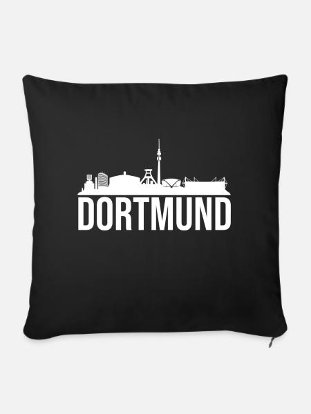 dortmund white - Sofakissenbezug 45 x 45 cm - Schwarz