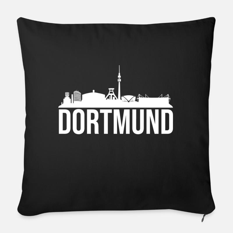 dortmund white - Sofakissenbezug 45 x 45 cm - Schwarz