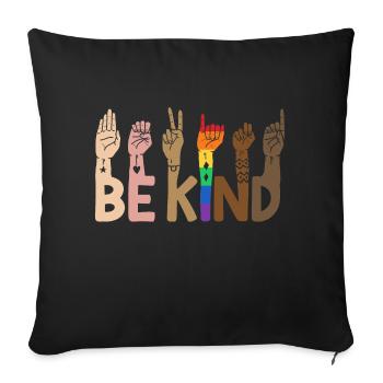 Be Enfant LGBT Arc-en-ciel - Housse de coussin décorative 45 x 45 cm - noir - Devant