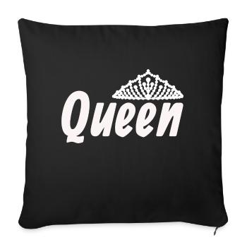 Amour couple king queen - Housse de coussin décorative 45 x 45 cm - noir - Devant