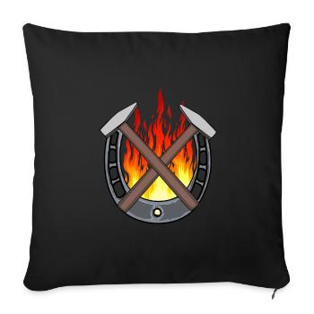 Horseshoe Professions Blacksmith Farrier Trade Fiery - Sofa pillowcase 17,3'' x 17,3'' (45 x 45 cm) - black - Front