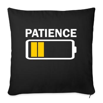 Patience Low Battery - Sofa pillowcase 17,3'' x 17,3'' (45 x 45 cm) - black - Front