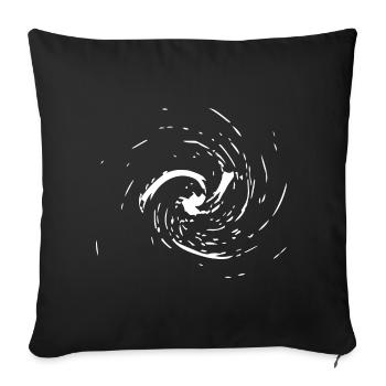 Abstract Vortex / Line / White / Pattern - Sofa pillowcase 17,3'' x 17,3'' (45 x 45 cm) - black - Front