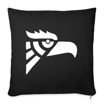 Tête d'aigle blanc aztèque - Housse de coussin décorative 45 x 45 cm - noir - Devant