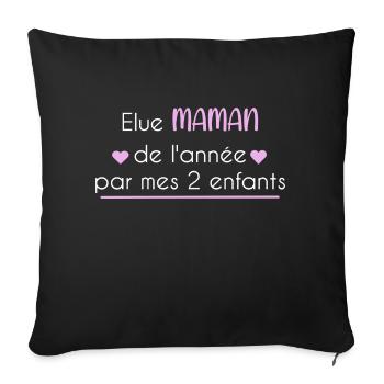 Elue maman de l'année - Housse de coussin décorative 45 x 45 cm - noir - Devant