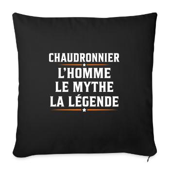 chaudronnier l'homme mythe mégende soudeur - Housse de coussin décorative 45 x 45 cm - noir - Devant