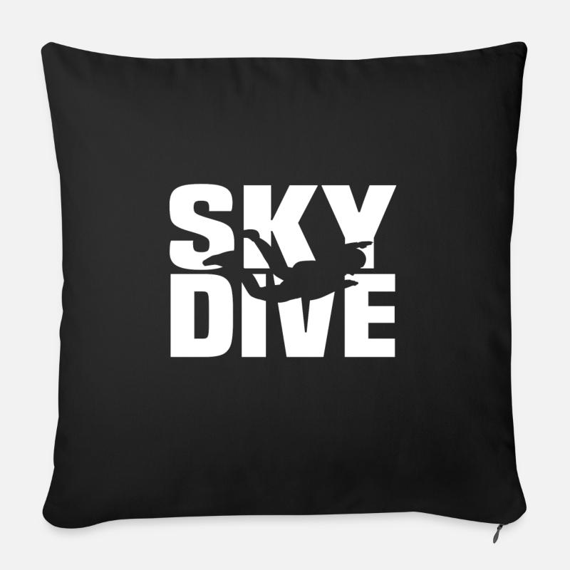t skydive Fallschirmspringer Shirt - Sofakissenbezug 45 x 45 cm - Schwarz