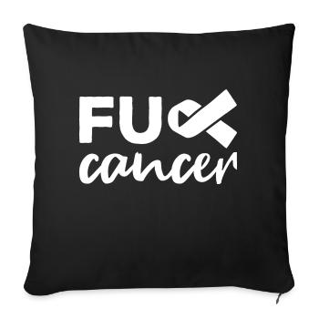 Cancer boucle cancer du sein - Housse de coussin décorative 45 x 45 cm - noir - Devant