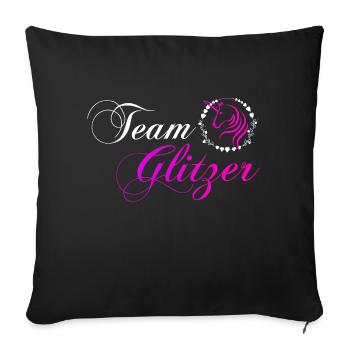Team Glitzer - Sofakissenbezug 45 x 45 cm - Schwarz - Vorne