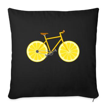 Bicycle Fruit Fruit Lemon - Sofa pillowcase 17,3'' x 17,3'' (45 x 45 cm) - black - Front