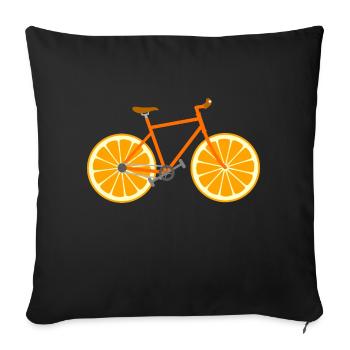 Bicycle Fruit Fruit Orange - Sofa pillowcase 17,3'' x 17,3'' (45 x 45 cm) - black - Front
