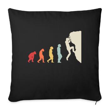 Bouldern Klettern Evolution Bergsteiger Vintage - Sofakissenbezug 45 x 45 cm - Schwarz - Vorne
