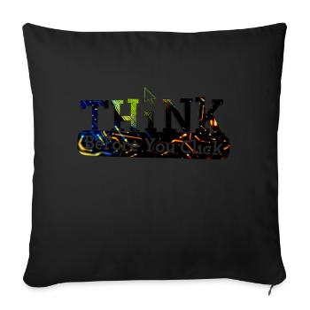 Réfléchissez avant de pirater l’informatique - Housse de coussin décorative 45 x 45 cm - noir - Devant