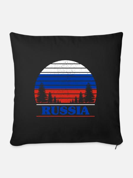 Russland - Sofakissenbezug 45 x 45 cm - Schwarz