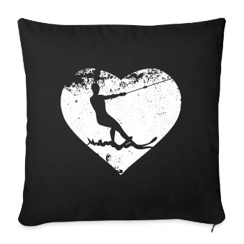 Water skiing Waterskiing Water skiers - Sofa pillowcase 17,3'' x 17,3'' (45 x 45 cm) - black - Front