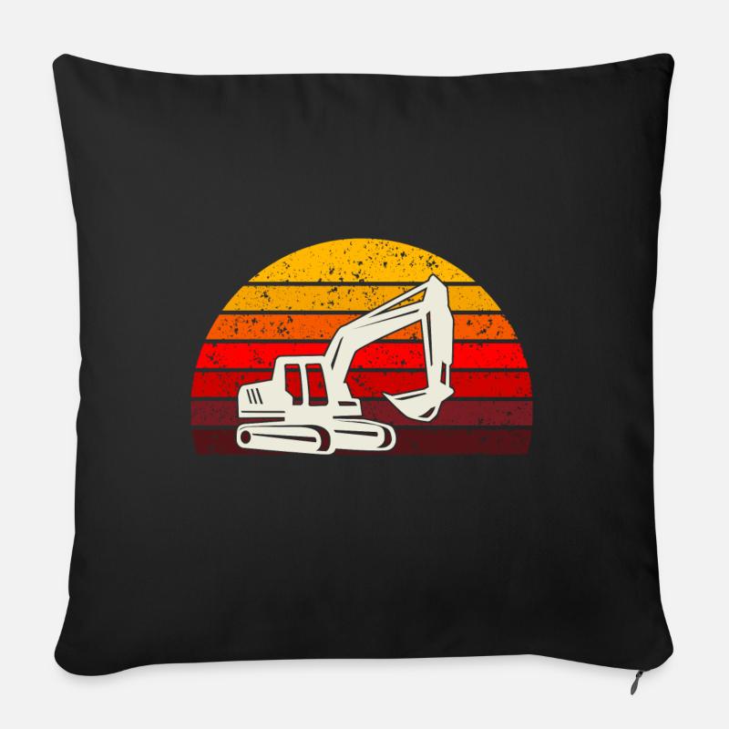 Retrobagger T-Shirt Bagger Seite - Sofakissenbezug 45 x 45 cm - Schwarz