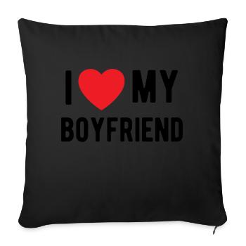 I Love My Boyfriend - Sofa pillowcase 17,3'' x 17,3'' (45 x 45 cm) - black - Front
