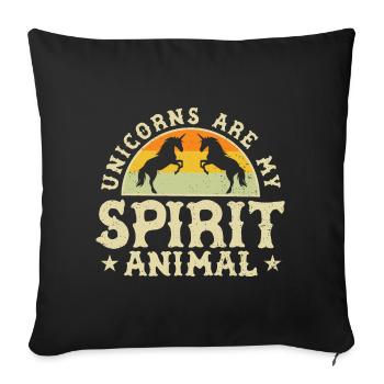 Unicorn Licorne Cheval Fabelwesen Unicorns - Housse de coussin décorative 45 x 45 cm - noir - Devant