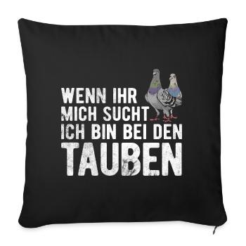 Taube Tauben Vogel - Sofakissenbezug 45 x 45 cm - Schwarz - Vorne