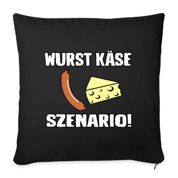Wurst Käse Szenario - Sofakissenbezug 45 x 45 cm - Schwarz - Vorne