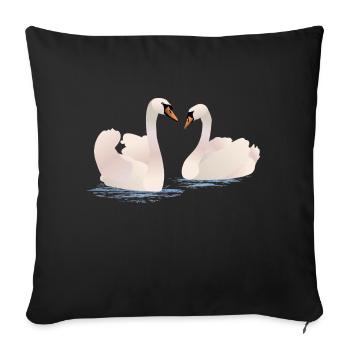 Swans - Sofa pillowcase 17,3'' x 17,3'' (45 x 45 cm) - black - Front