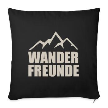 Wanderfreunde, Berg Silhouette. Hobby und Freizeit - Sofakissenbezug 45 x 45 cm - Schwarz - Vorne