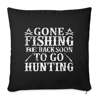 Motif de pêcheur - Housse de coussin décorative 45 x 45 cm - noir - Devant