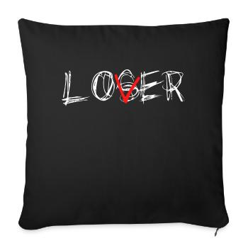 Loser Lover - Sofa pillowcase 17,3'' x 17,3'' (45 x 45 cm) - black - Front