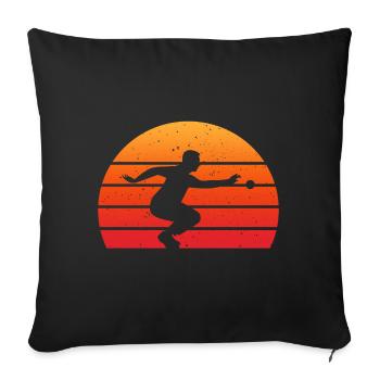 rétro bocce ball pétanque - Housse de coussin décorative 45 x 45 cm - noir - Devant