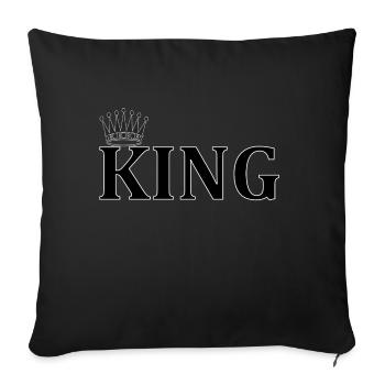 KING - Sofa pillowcase 17,3'' x 17,3'' (45 x 45 cm) - black - Front