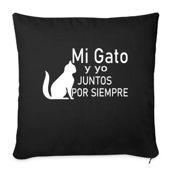 Cat Katze - Sofa pillowcase 17,3'' x 17,3'' (45 x 45 cm) - black - Front
