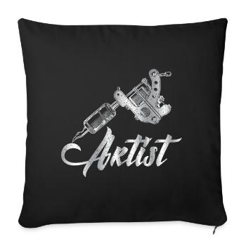 Tattoo - Sofa pillowcase 17,3'' x 17,3'' (45 x 45 cm) - black - Front