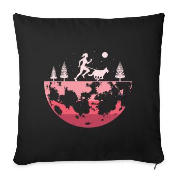 Canicross Runner Dog Sports Canicross Run - Housse de coussin décorative 45 x 45 cm - noir - Devant