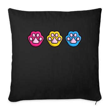 Cute Cat Paw Pansexual Pan Flag Flag LGBTQ - Sofa pillowcase 17,3'' x 17,3'' (45 x 45 cm) - black - Front