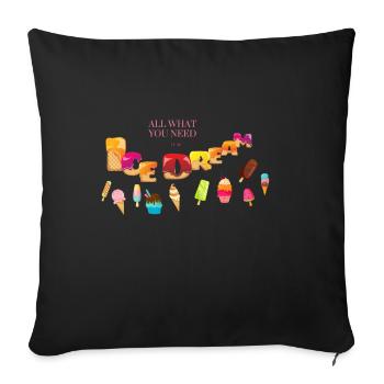 Rêve de glace - Housse de coussin décorative 45 x 45 cm - noir - Devant