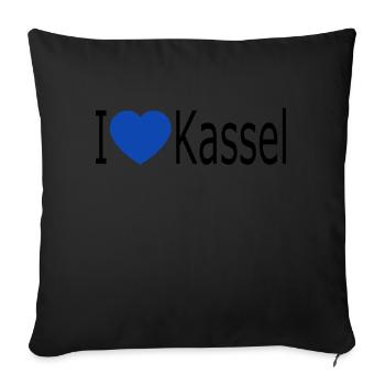 I love Kassel - Sofakissenbezug 45 x 45 cm - Schwarz - Vorne