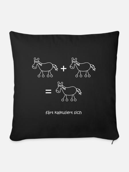 färt kalkuliert sich, Mathematiker, rechnen, Mathe - Sofakissenbezug 45 x 45 cm - Schwarz