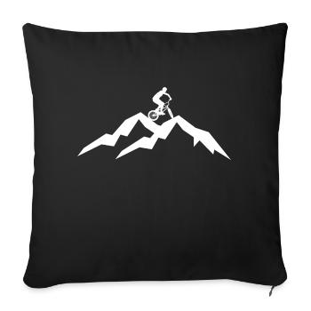 BMX in den Bergen - Sofakissenbezug 45 x 45 cm - Schwarz - Vorne