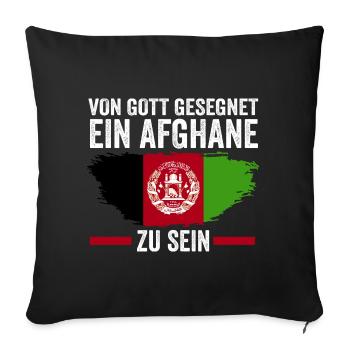 Afghanistan Afghane Afghanisches - Sofakissenbezug 45 x 45 cm - Schwarz - Vorne