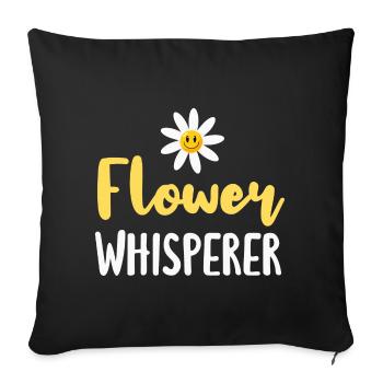 Blume Margarite Floristin - Sofakissenbezug 45 x 45 cm - Schwarz - Vorne