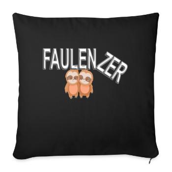 Faulenzer - Faultier - Sofakissenbezug 45 x 45 cm - Schwarz - Vorne