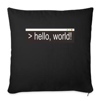 Hello world - Sofakissenbezug 45 x 45 cm - Schwarz - Vorne
