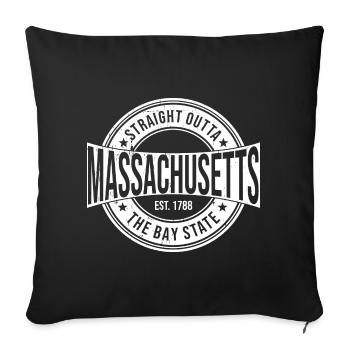 Massachusetts - Sofa pillowcase 17,3'' x 17,3'' (45 x 45 cm) - black - Front