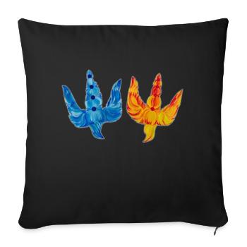 Trident - coat of arms of Ukraine - Sofa pillowcase 17,3'' x 17,3'' (45 x 45 cm) - black - Front