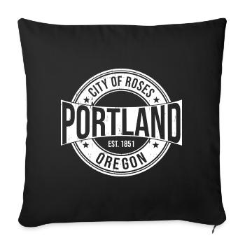 Portland - Housse de coussin décorative 45 x 45 cm - noir - Devant