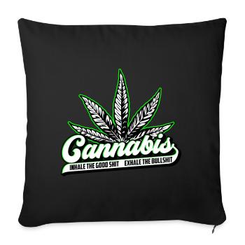Colors can be changed | Cannanis Inhale Exhale - Sofa pillowcase 17,3'' x 17,3'' (45 x 45 cm) - black - Front