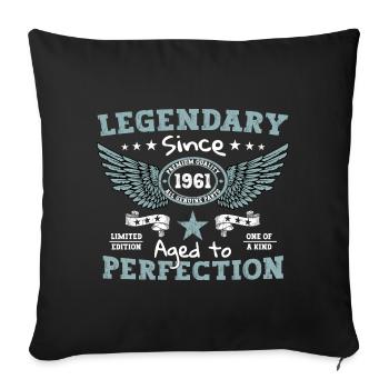 Legendary since 1961 61st birthday gift - Sofa pillowcase 17,3'' x 17,3'' (45 x 45 cm) - black - Front